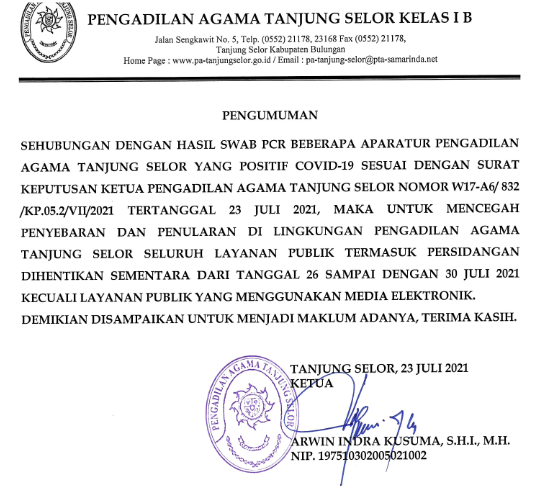 Pengumuman PA TSe Web